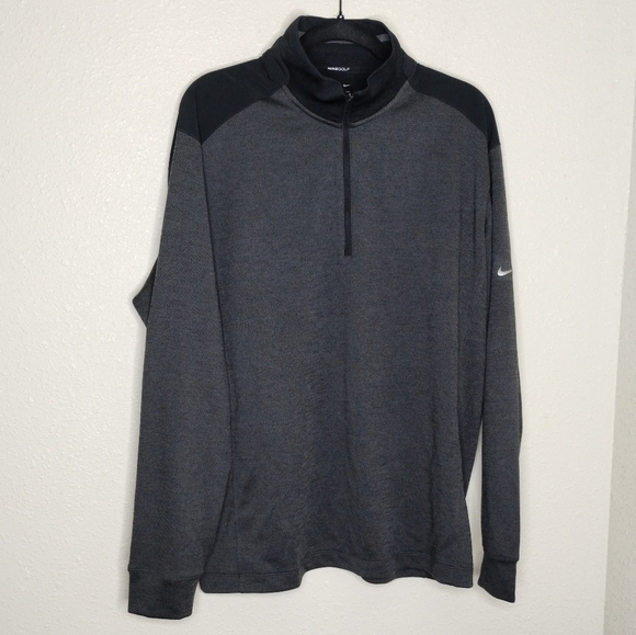 Nike Golf 1/4 Zip Pullover Gray Black Size Mens XL 585777-032 - Picture 1 of 6